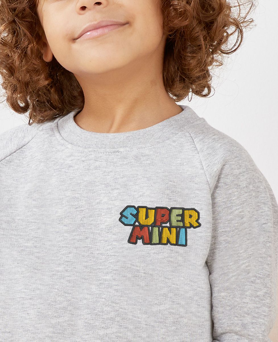 Sweatshirt enfant Super mini jeu vidéo brodé