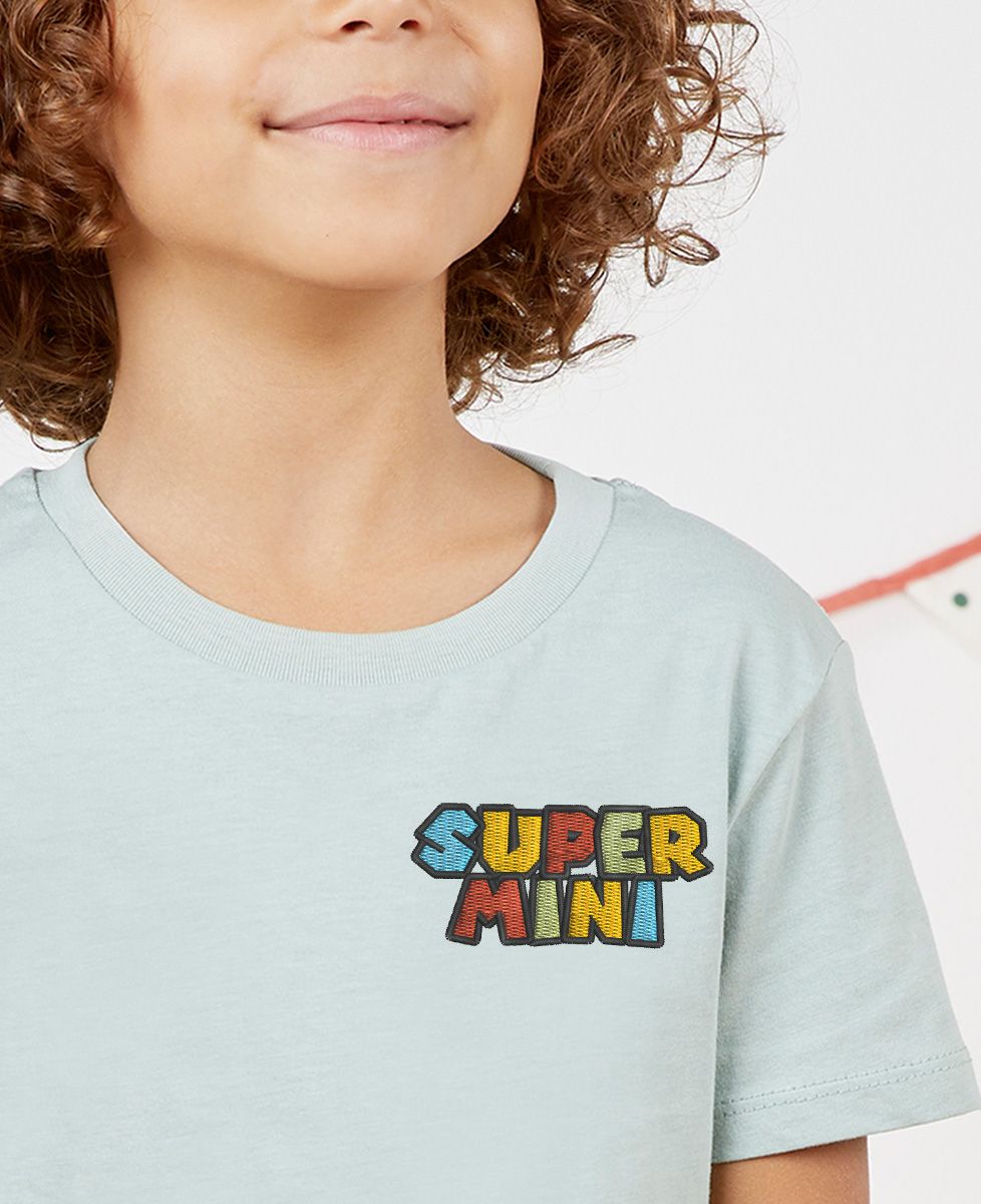 T-shirt enfant Super mini jeu vidéo brodé