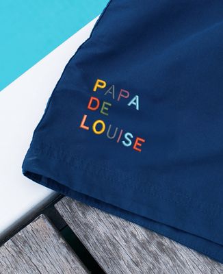 Short de bain Papa de prénoms multicolore brodé - Cadeaux Papa