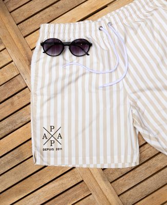 Short de bain recyclé Filgood PAPA depuis date brodé personnalisé - Cadeaux Papa