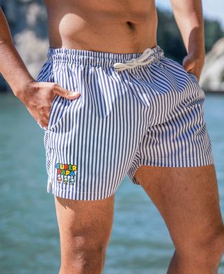 Pantaloncini da bagno riciclati Filgood Il videogioco Super first name e i suoi funghi - Regali per papà, Geek e videogiochi
