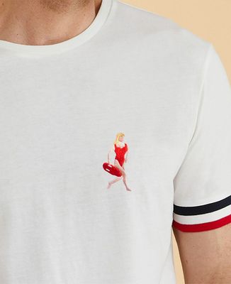 T-shirt homme recyclé Filgood Alerte sur la plage Pamela