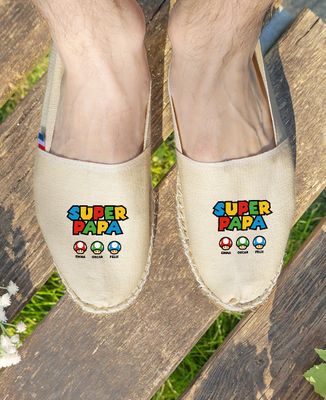 Espadrille Super first name video game and its mushrooms - Gifts for Dad, Geek & Video Games