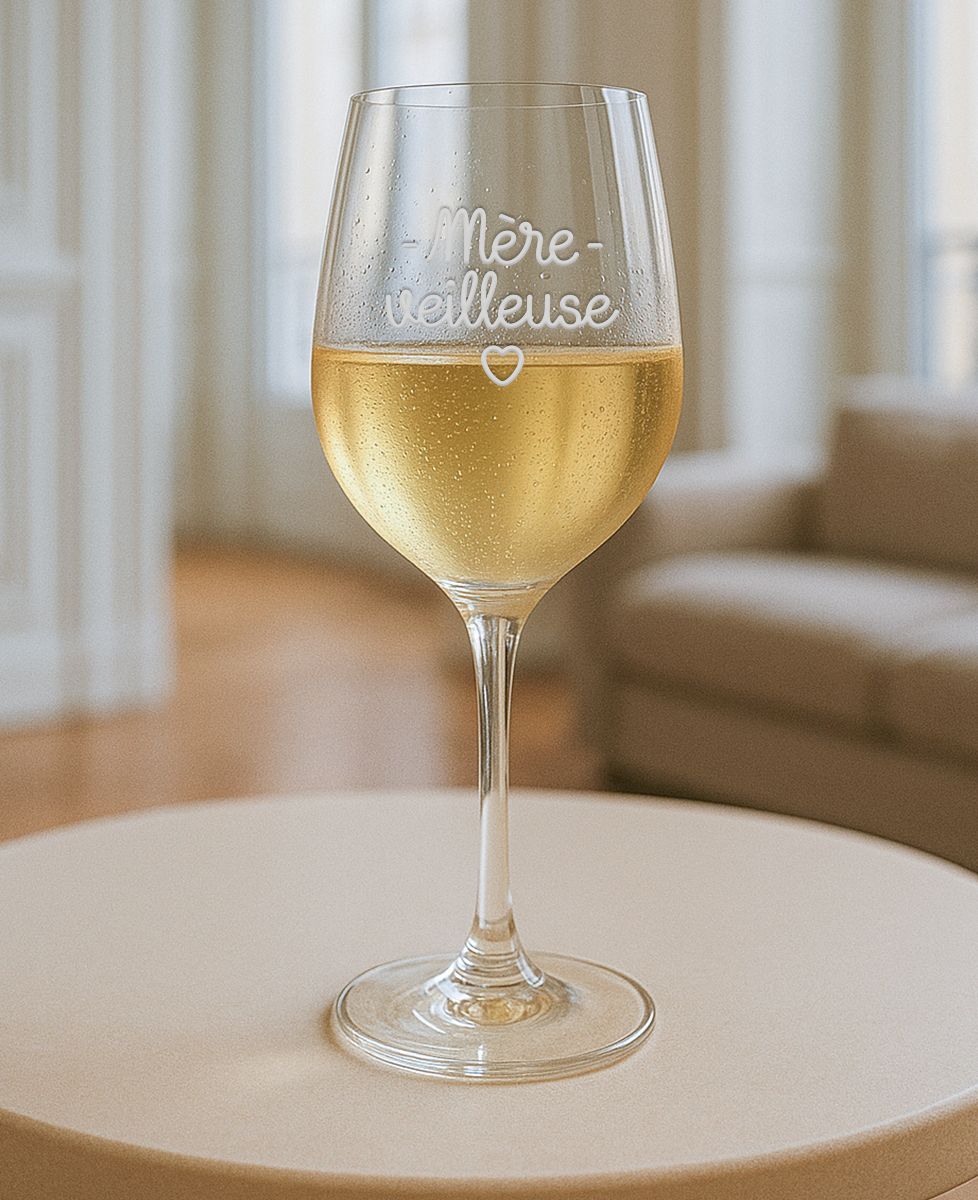 Verre à vin Mère-veilleuse (gravé) - Cadeaux Maman, Apéro, Cadeaux Mamie, Future Maman, Mariage