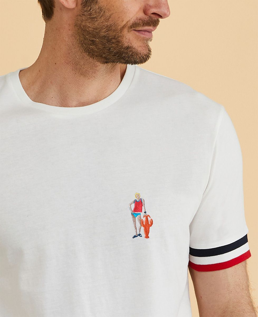 T-shirt homme recyclé Filgood On attend pas Patrick (homard)