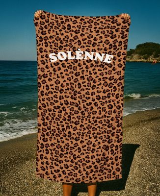 Bath towel Leopard and personalized name