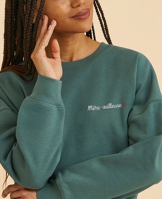 Sweatshirt femme Mère-veilleuse (brodé) - Cadeaux Maman