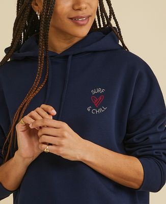 Hoodie femme Surf and chill planche
