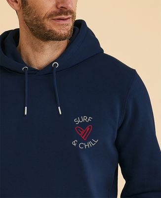 Hoodie homme Surf and chill planche