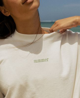 T-shirt femme Message brodé centré personnalisé