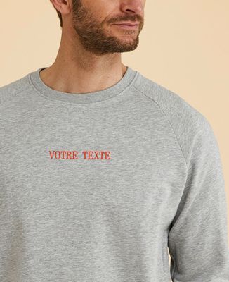 Heren sweatshirt Persoonlijke gecentreerde geborduurde boodschap