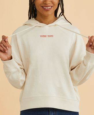 Hoodie voor dames Persoonlijke gecentreerde geborduurde boodschap