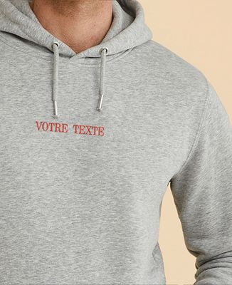 Hoodie homme Message brodé centré personnalisé