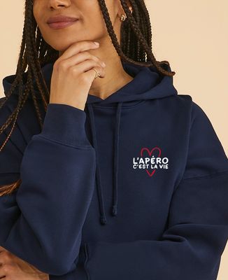 Hoodie femme L'apéro c'est la vie (imprimé)