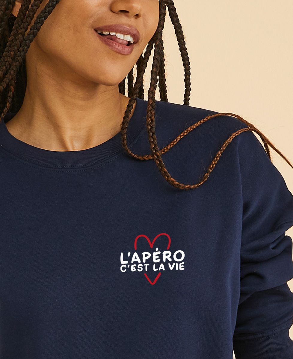 Sweatshirt femme L'apéro c'est la vie (imprimé)
