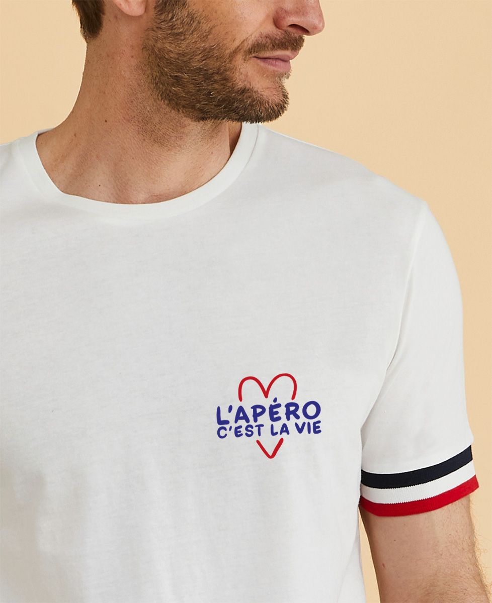 T-shirt homme recyclé Filgood L'apéro c'est la vie (imprimé)