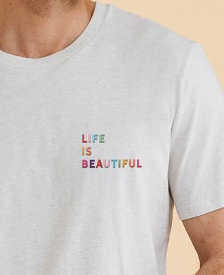 Men's T-Shirt Custom embroidered multicolored text