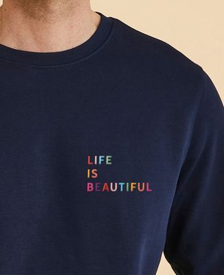Men's sweatshirt Custom embroidered multicolored text