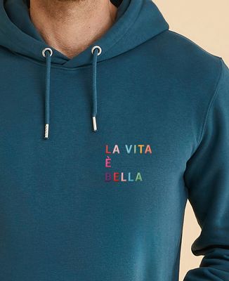 Hoodie per lui Testo personalizzato ricamato multicolore