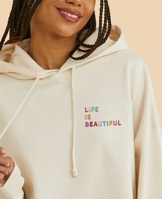 Women's Hoodie Custom embroidered multicolored text