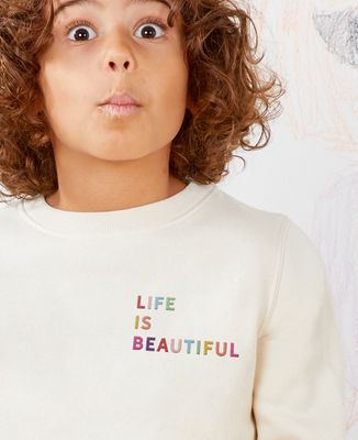 Children's sweatshirt Custom embroidered multicolored text