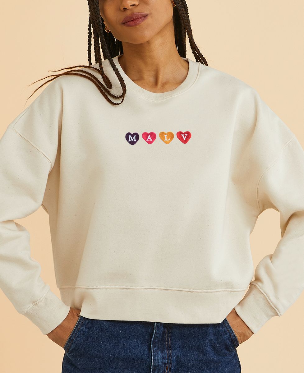 Felpa da donna con iniziali ricamate multicolori Monsieur TSHIRT