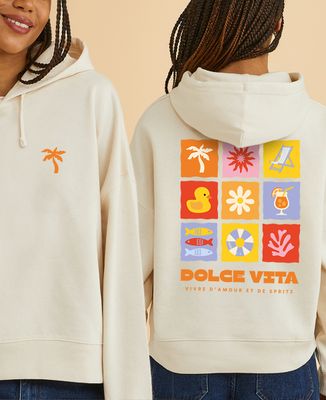 Hoodie femme Texte et mosaïque personnalisé - Apéro