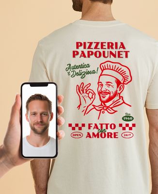 Pizzeria et visage personnalisé