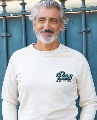 Sweatshirt homme Papy retro depuis année personnalisée - Cadeaux Papy
