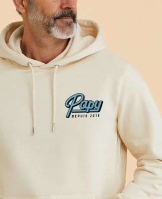 Hoodie homme Papy retro depuis année personnalisée - Cadeaux Papy