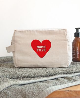 Coeur en velours mamie et prénom personnalisé