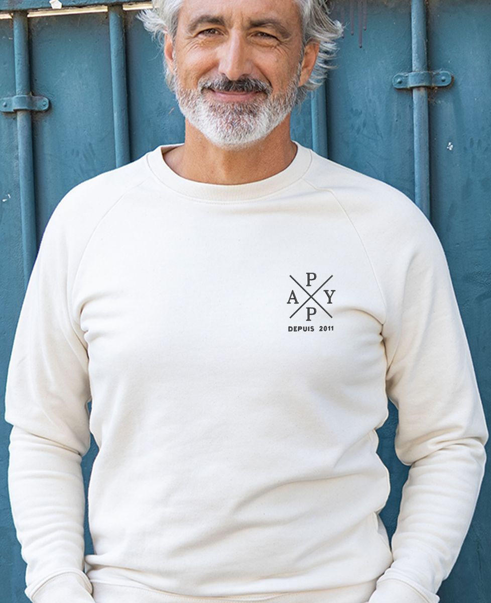 Sweatshirt homme PAPY depuis date brodé personnalisé | Monsieur TSHIRT