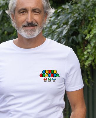 Men's T-Shirt Super Papy video game and his mushrooms