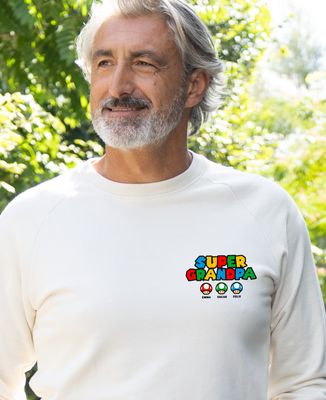 Men's sweatshirt Super Papy video game and his mushrooms