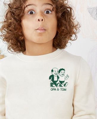 Sweatshirt Kind Opa und Enkelkind illustriert personalisiert - Geschenk Opa