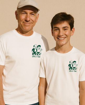 T-Shirt für Männer Opa und Enkelkind illustriert personalisiert - Geschenk Opa