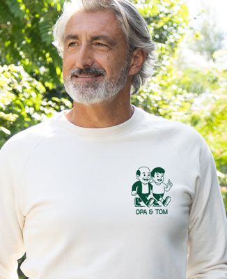Sweatshirt Mann Opa und Enkelkind illustriert personalisiert - Geschenk Opa
