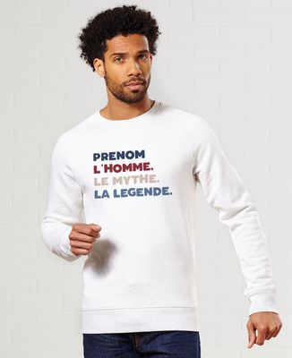 Sweatshirt homme L'homme le mythe la légende personnalisé