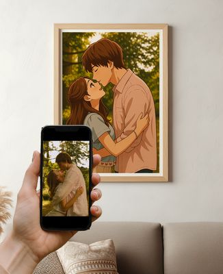 Illustriertes Manga-Porträt mit Foto zum Selbstgestalten