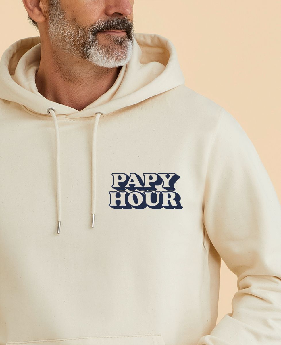 Hoodie homme Papy Hour (brodé) - Apéro, Cadeaux Papy