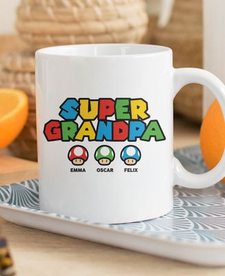 Mug Super Papy video game and his mushrooms