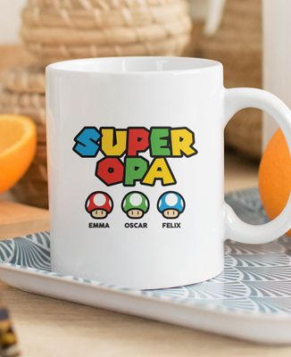 Tasse Super-Opa-Videospiel und seine Pilze