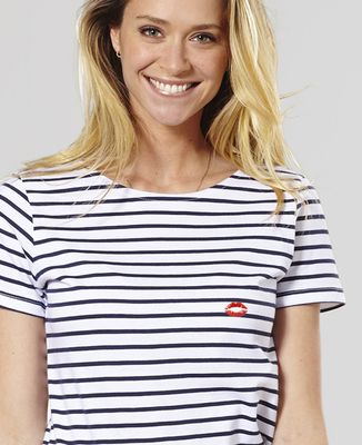 T-Shirt femme Bouche rouge (brodé)