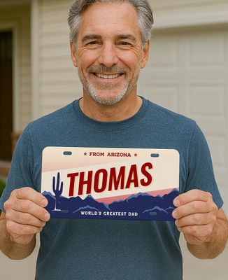 Decorative license plate Personalized first name and landscape