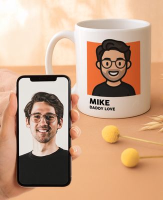 Mug Custom Figurine Monsieur TSHIRT from your Photo