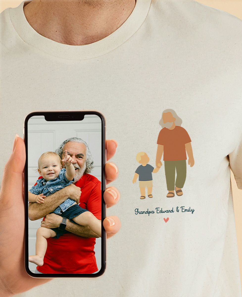 T-shirt Homme Papy et moi à partir de votre photo | Monsieur TSHIRT