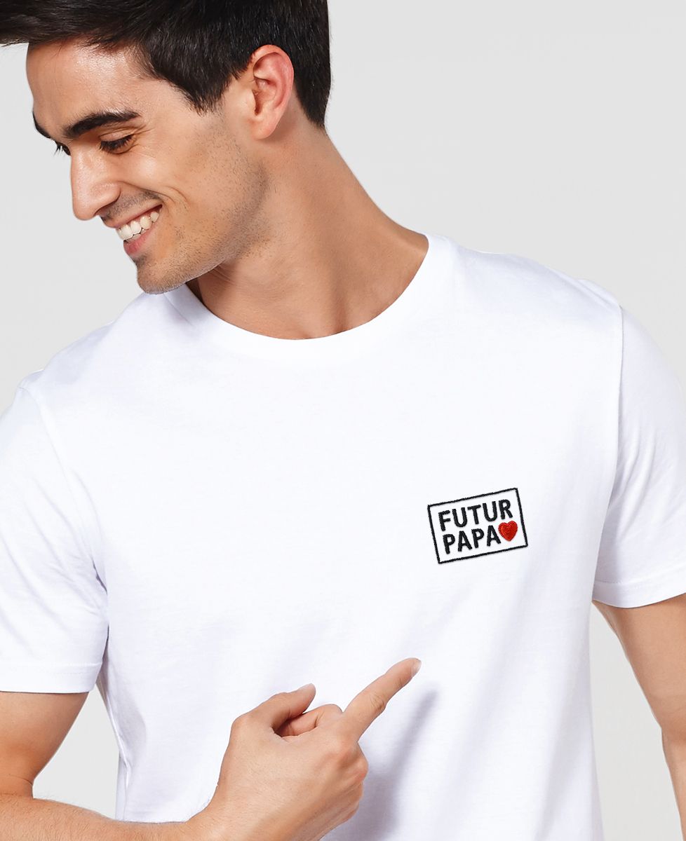T-shirt homme Futur Papa (brodé) - Cadeaux Papa, Cadeaux Maman, Future Maman, Cadeaux Couple