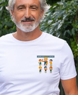 Men's T-Shirt Grandpa and his little custom mechanics - Papy's gift