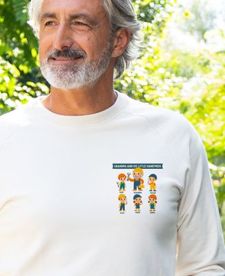 Men's sweatshirt Grandpa and his little custom mechanics - Papy's gift