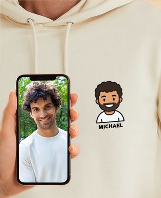 Men's hoodie Monsieur TSHIRT action figure from your photo